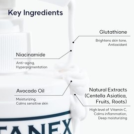 Glutanex™ Body Cream CREMA CORPORAL ACLARANTE/Antioxidación, Aclaramiento e Hidratación con efecto desde la primer aplicación/De Corea Del Sur