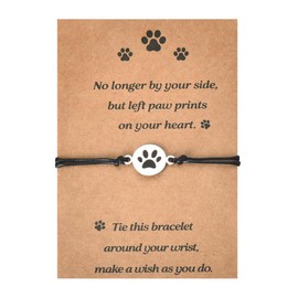 Dog Memorial Gifts for Loss of Dog Pet Paw Bracelet for Men Women Friendship Gifts for Best Friends Bereavement Gifts for Dog Cat Passing Away Gifts Pet Loss Sympathy Gift for Dog Lovers Bracelets