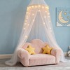 Wnqou Princess White Bed Canopy with Lights for Girls Bed