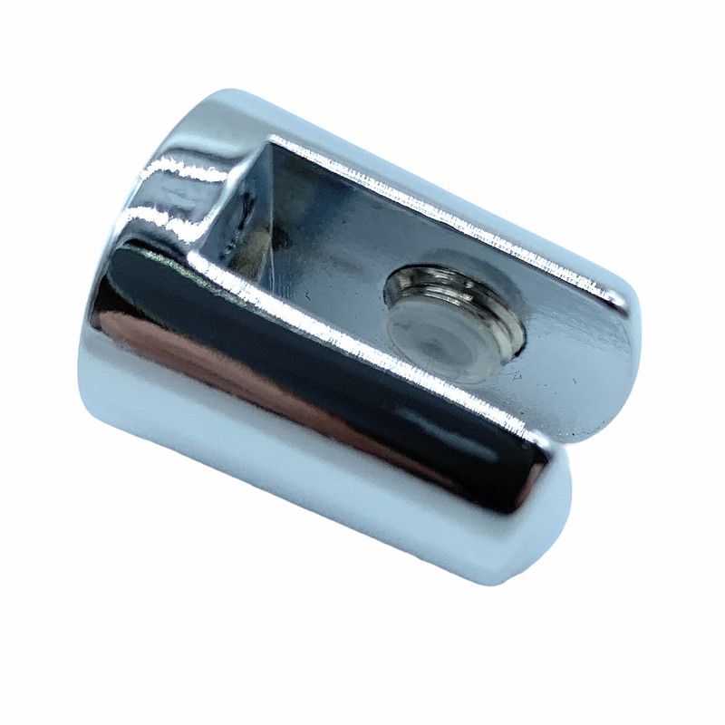 JAM2DAY 2 Glass Shelf Support Brackets Polished Chrome with Rubber