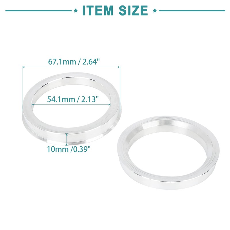 ACROPIX Car Hub Center Ring Wheel Bore Spacer Universal 67.1-54.1mm
