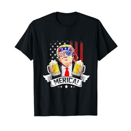Trump 4th Of July Merica For Men Women USA American Flag T-Shirt