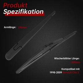 Rear Windscreen Wiper Clio 2, OTUAYAUTO Windscreen Wiper Rear with Wiper Blades