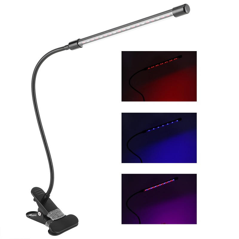 10W USB Powered LED Plant Lamps Full Spectrum ClipOn Grow