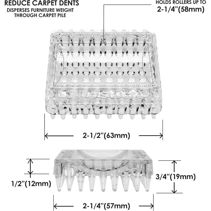 Slipstick CB420 Carpet Protector Caster Cups (Set of 4) 2-1/4