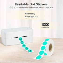 YOULAISHI 3/4 Inch Circle Dot Stickers 1000 PCS Color Coding Thermal Labels Dots Writable Printable Small Round Stickers for Office, Classroom, Inventory, Garage, Organizing Storage, Watercolor Green
