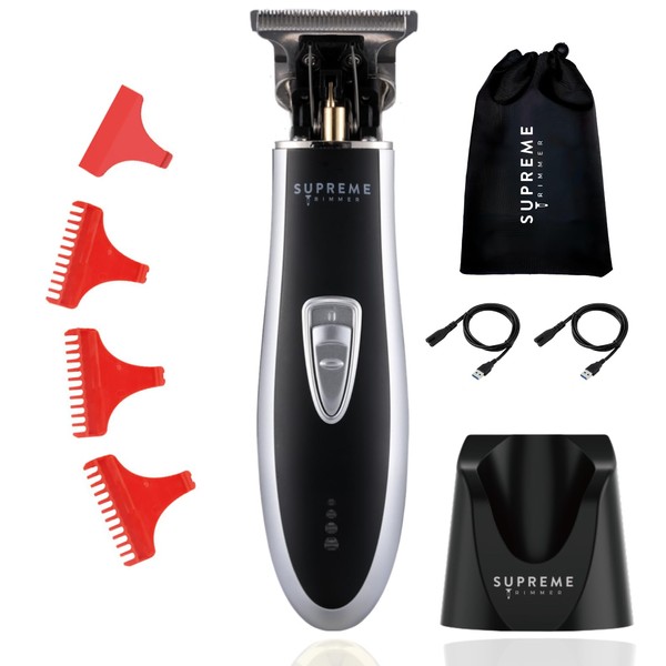 Supreme Trimmer T Shaper | Professional Barber Trimmer Hair Clippers for Men (90 Min Run Time) Cordless Hair Trimmer Zero Gapped Liner Beard Trimmer | ST5210 Silver
