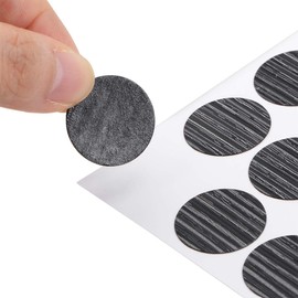 uxcell 1 Sheet/54Pcs Screw Hole Cover Stickers, 21mm Dia PVC Self Adhesive Covers Caps Dustproof for Wood Furniture Cabinet Shelf Wardrobe, Textured Dark Gray