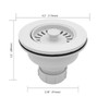 TGEOND White Kitchen Sink Drain Assembly, 3-1/2 inch Polymer Kitchen