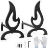 Zettfuly Cast Iron Fireplace Andirons, Decorative Andirons for Wood Burning