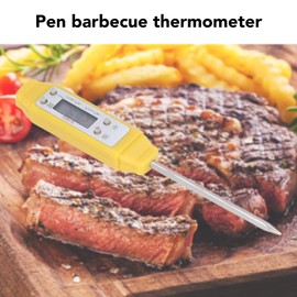 Meat Thermometer Pen Type Pocket Thermometer Digital Instant Read Thermometer Food Thermometer for Cooking(Yellow)