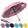 LFLFWY Compact Travel Umbrella Windproof Strong - Large Light Automatic