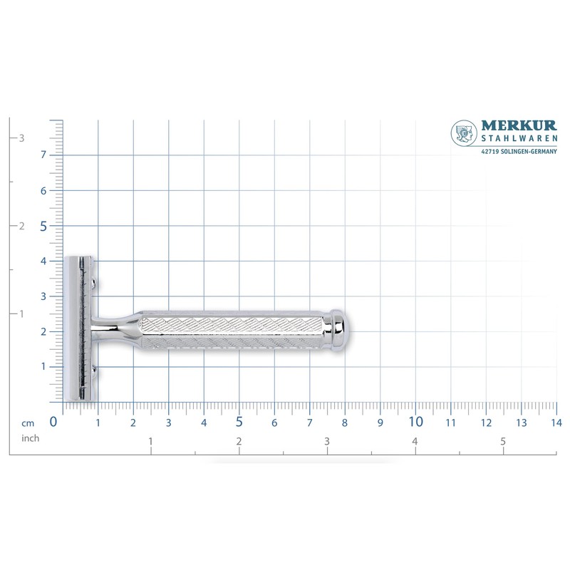 MERKUR Safety Razor 42C, Classic with Hexagonal Handle, Gloss Chrome,