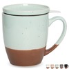 Bosmarlin Ceramic Tea Cup with Infuser and Lid, 16 Oz,