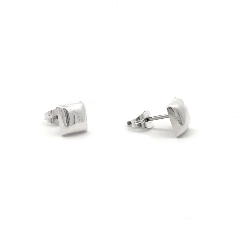 Agalea | Aretes tipo Broqueles diseño de Caudro de plata