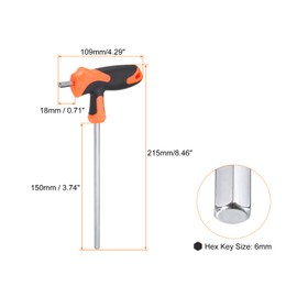 HARFINGTON T-Handle Hex Key Wrench 6mm Metric S2 Steel T-Key Inner Hexagon Wrenches Spanner Repair Tool for Automotive Household Maintenance