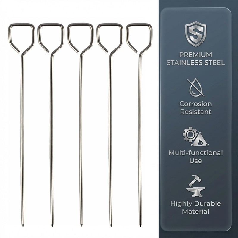 6 Pcs Potato Baking Nails, 6.7 Inch Stainless Steel &
