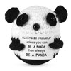 NQEUEPN Lustiger Positive Panda, 6,5cm Gestricktes Panda Spielzeug mit Ermutigungskarte