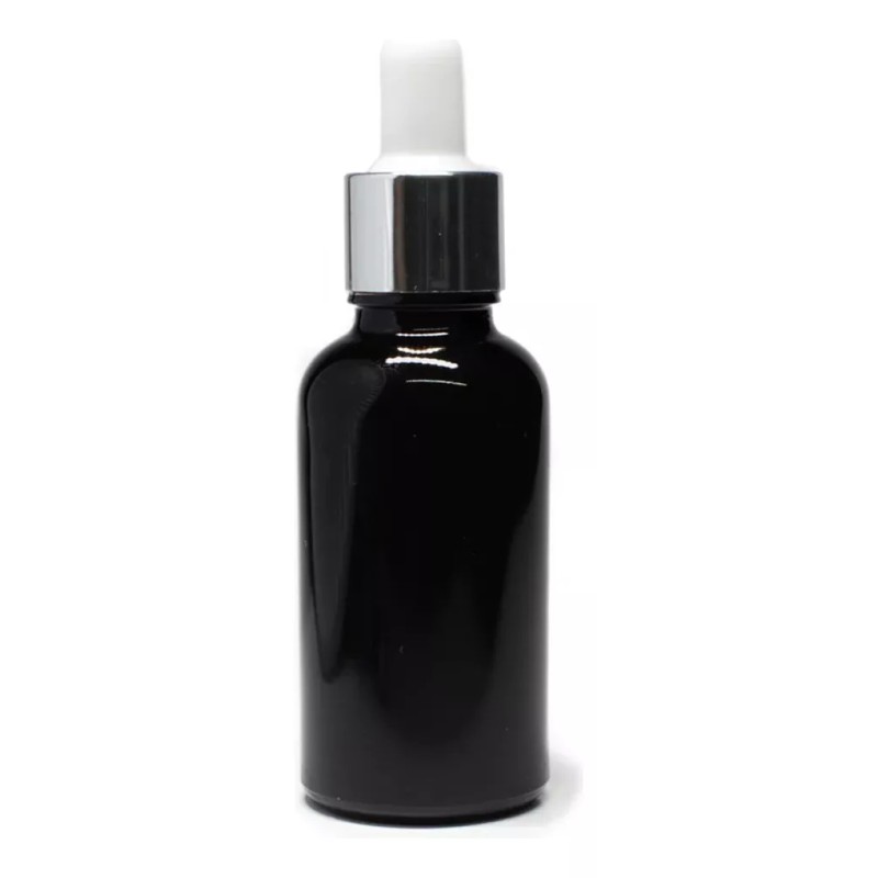 Meliars Frasco Gotero 10/30 Ml Negro Bulbo Plata/blanco (30 Pzs)