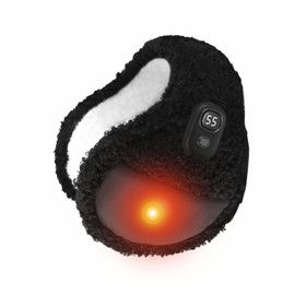 CRONDA Electric Rechargeable Heating Earmuff for Men/Women,3 Heating Levels Prevents Ear Freezing, Foldable Ear Warmers for Winter Indoor and Outdoor