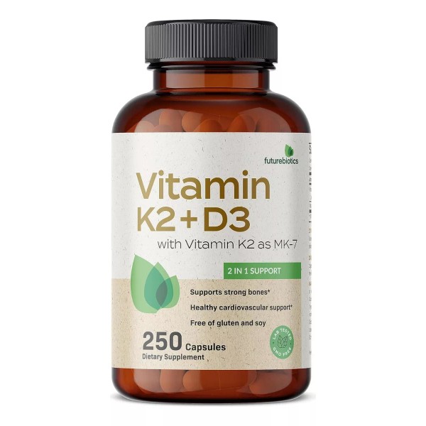 Futurebiotics Vitamina K2 (mk7) + D3 5,000iu Con 250 Capsulas Hecho En Usa