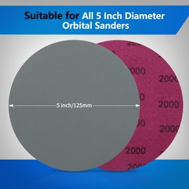 2000 Grit 5 Inch Sanding Discs, VIBRATITE 70 Pieces Hook and Loop Wet Dry Sandpaper Round Sand Paper Pads for Orbital Sander Grinding Polishing Finishing