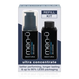Men-u - Kit de recarga hidratante facial mate, hasta 240 aplicaciones, hidratante ultra concentrado para hombre, uso en la cara y el cuello para super