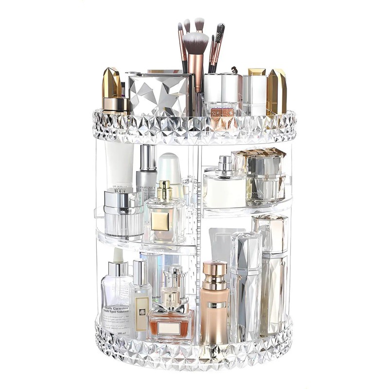 Organizador De Maquillaje Acrílico Giratorio Para Brochas
