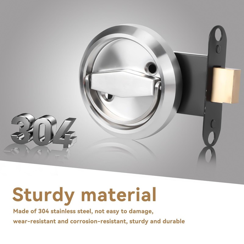 Security Door Lock, Sliding Pocket Door Bathroom Privacy Lock Set