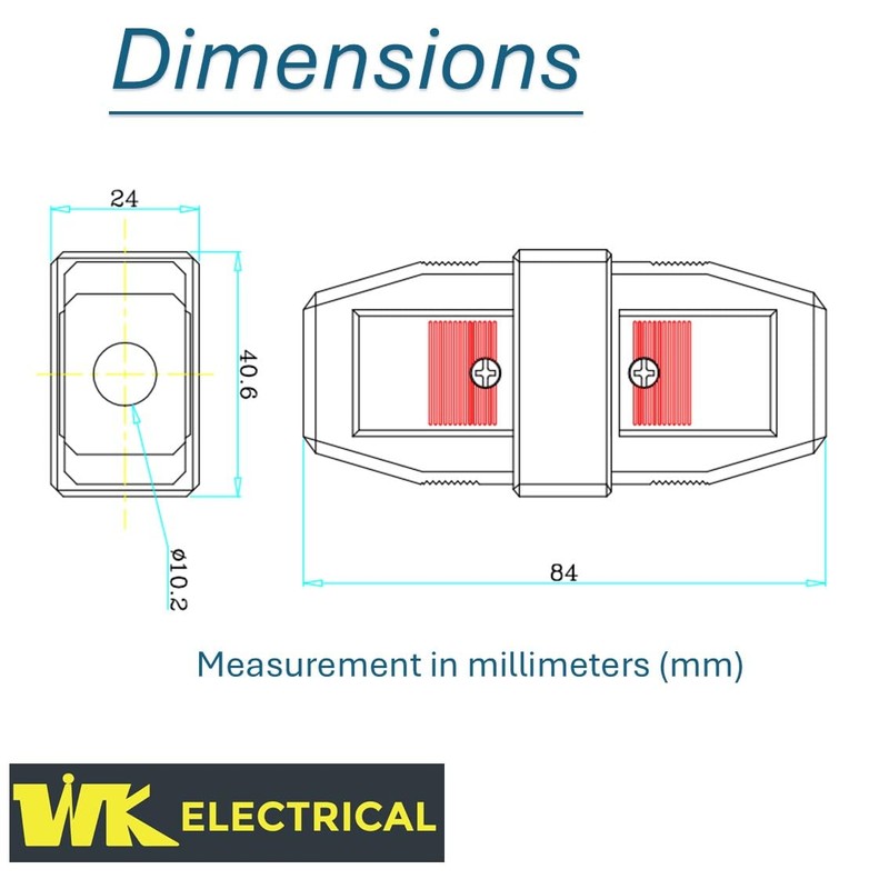 WK Electrical - Orange Inline Plug and Socket Cable Connector,