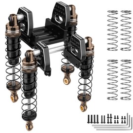 HobbyPark 59mm Aluminum Shocks for TRX4M 1/18 Crawler Shock Absorber Upgrade with Adjustable Shock Mounts Front & Rear Shock Towers (Gray)