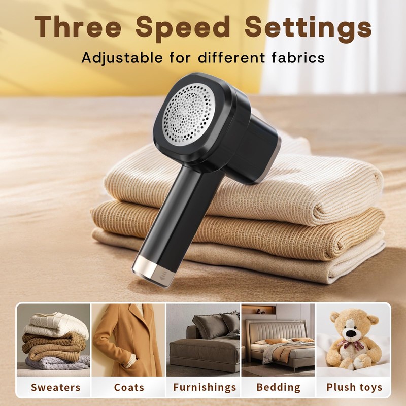 Fabric Shaver, Rechargeable Electric Lint Remover with 6-Leaf Blades and