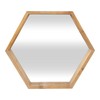 Cheung's Hexagon Mirror with Wood Frame