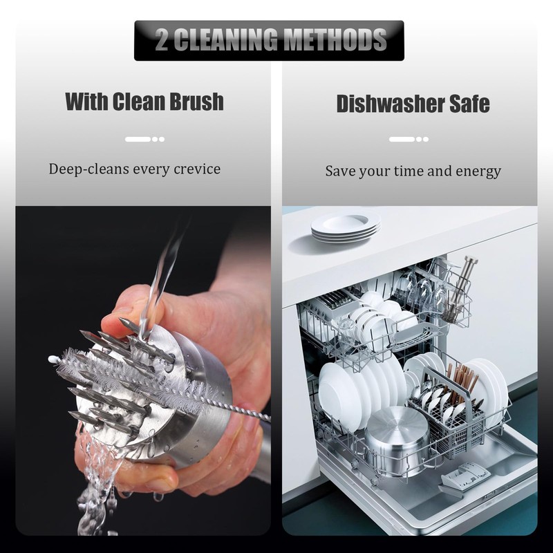 Stainless Steel Meat Tenderizer with Needle Blades, Dishwasher Safe Kitchen
