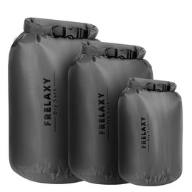 Frelaxy Waterproof Dry Bag 2 Pack/3 Pack, Lightweight Portable Dry Bags, 5L & 15L & 25L Durable Dry Sack Set Keep Gear Dry for Hiking, Camping, Boating, Backpacking, Kayaking (3 Pack - Gray)