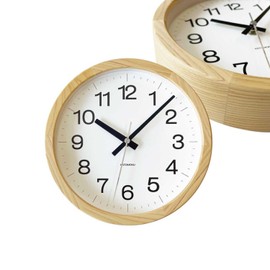KATOMOKU Muku Clock 16 Hinoki Wall Clock, Continuous Second Hand, Km-108HIRC, φ8.7 inches (220 mm) (Atomic Clock)