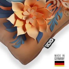 VOID Buddah Statue Kopf Yoga Blumen Kissenbezug Kissenhülle Polyester wasserfest Ostern Deko-Kissen Outdoor, Kissen Größe:40 x 40 cm