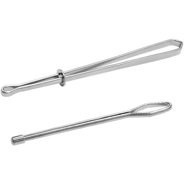 2 Pcs Silver Threader Tweezer Elastic Drawstring Steel Threader Sewing