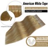Strawberry Blonde Tape in Human Hair 18Inch 20pcs 40g Natural