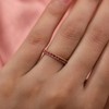 TJC Fissure Filled Ruby Half Eternity Ring for Women in