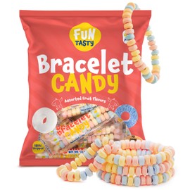 Funtasty Candy Bracelets - Party Favors - Fruit Flavors, Individually Wrapped, Stretchable, 21-Ounce Bag (40 Count)