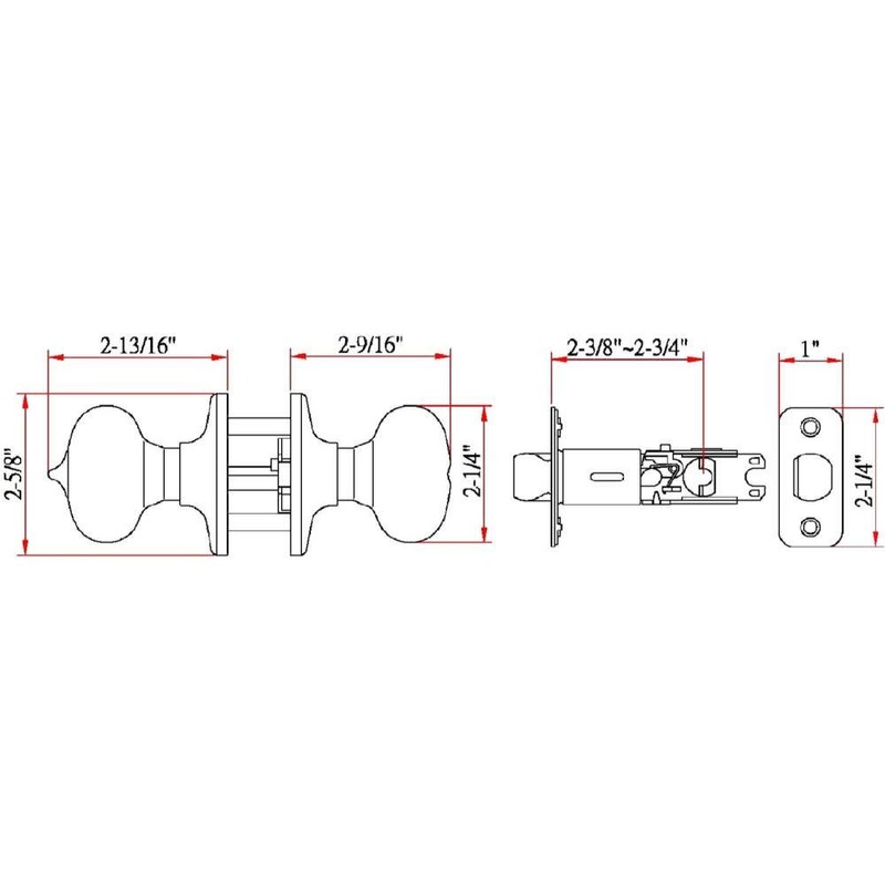 Design House 753277 Cambridge 2-Way Latch Privacy Door Knob, Adjustable