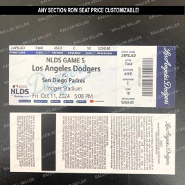 2024 NL Division Series Souvenir Ticket Dodgers Padres NLDS Customizable! - Game 5