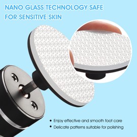 ADVEZO Electric Callus Remover for Feet with Nano Glass Grinding Heads Reusable 2-in-1 Portable Foot File with Adjustable Speed Professional Pedicure Tool for Dead Skin & Cracked Heels (Black)