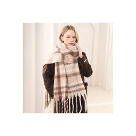 Runyizhenzhi Women's Winter Scarfs, Mohair Vintage Scarf for Women and Men, Large Chunky Scarf Cashmere Feel Blanket Wrap