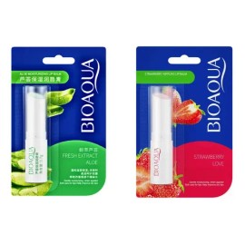 2 Bálsamos Para Labios Hidratante Humectante De Fresa Y Aloe                                                                                          