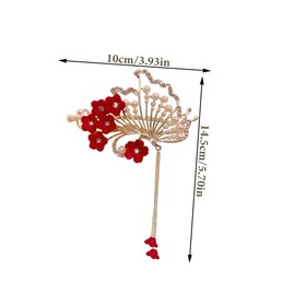 SAFIGLE Elegant Tassel Flower Hair Clip Vintage Pearl Camellia Hair Accessory Temperament Barrette for Weddings Daily Wear Chic Design for Women for Special Occasions