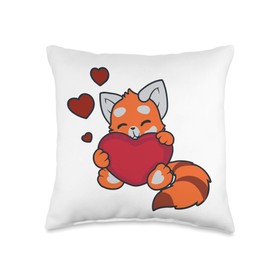 Red PANDA Lover Gift Women Valentines Day Gift Her Red PANDA Throw Pillow
