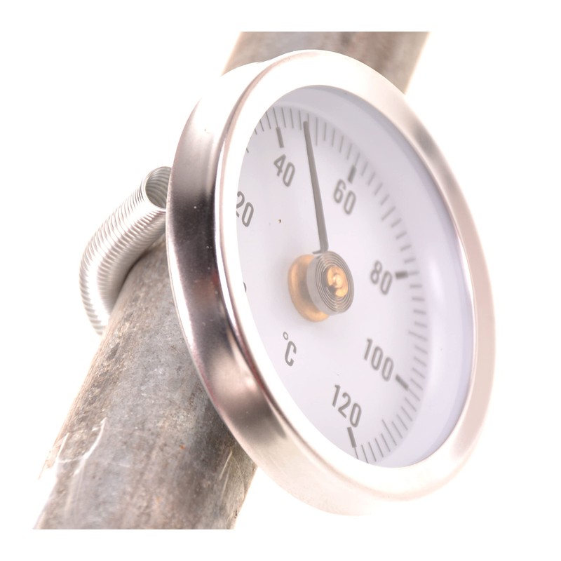 Aqbau® Insertion Thermometer Diameter 63 mm, Bimetal Thermometer 0-120°C -
