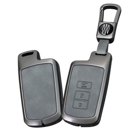 ontto Zinc Alloy Car Key Case Cover fit for Toyota Auris Avalon RAV4 Verso 2012-2018 Camry Yaris 2011-2018 Smart Key Holder case Shell Keychain Keyring car Styling Accessories 3 Buttons Trunk D2